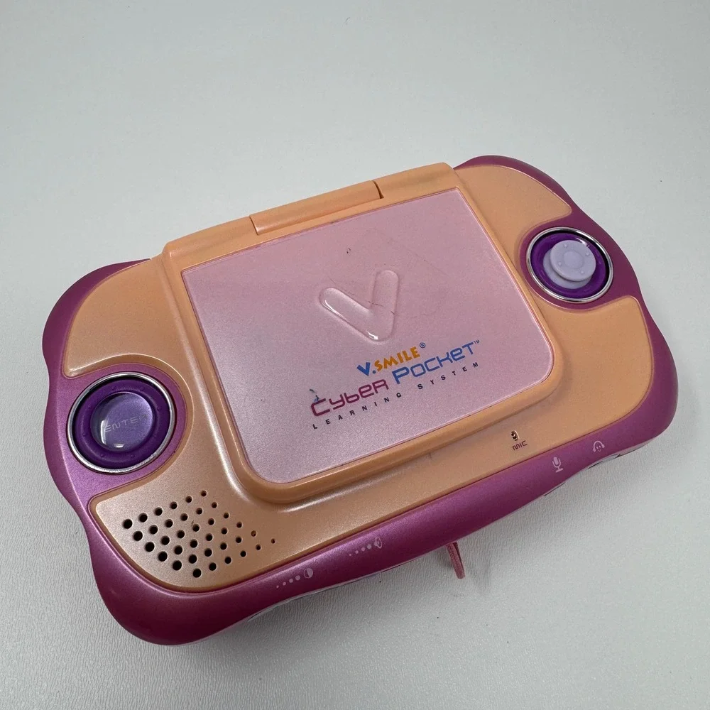 VTech V.Smile Cyber Pocket Pink Handheld Learning System 5 Games Manuals Stylus